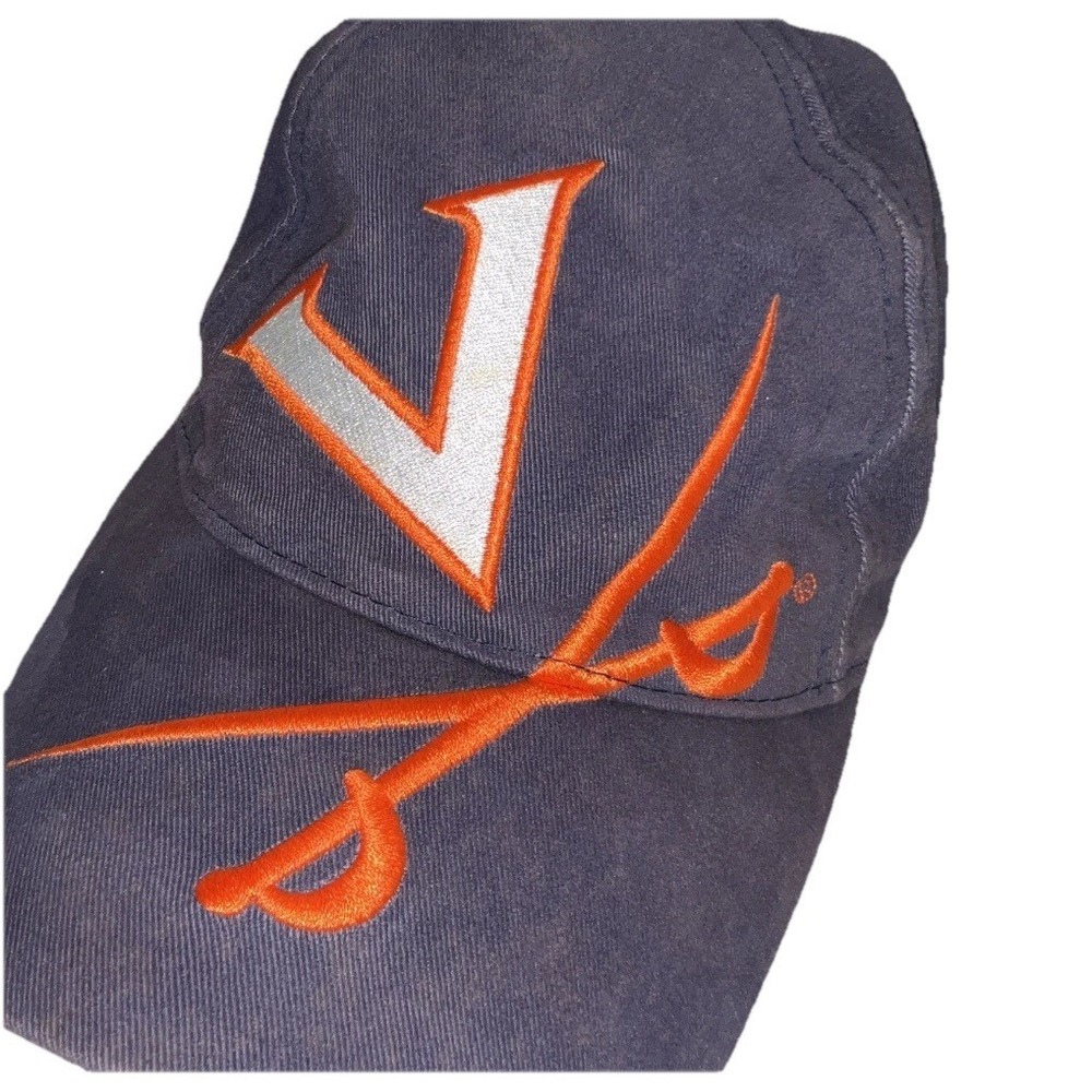 VTG 90s UVA Virginia Cavaliers Hat Cap Drew Pearson NCAA Blue Youth Strapback